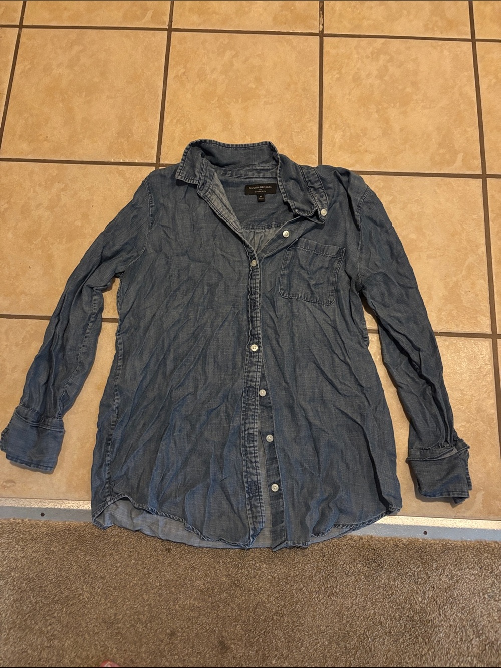 Women’s Blue Denim Button-Up Shirt